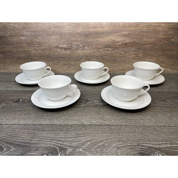 Cameo Franciscan China Tableware Dura-lite Tea Cup and Saucer Set of 5